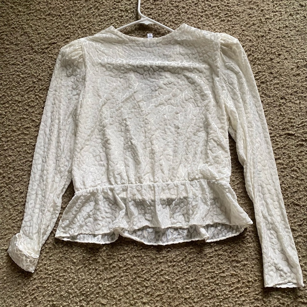 Express Long Sleeves Peplum Top - Picture 2 of 3